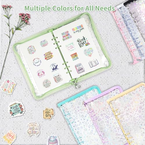 4 In 1 Sticker Storage Organizer, A5 Sticker Binder with Storage Pocket & Release Paper, Glitter Reusable Stickers Book Collecting, Blank Stickers Album Holder for Adult Container Display(Pink) - color: Pink