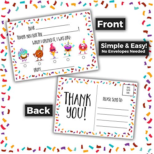 Fun & Easy Kids Fill in the Blank Thank You Postcards, 25 Card Set