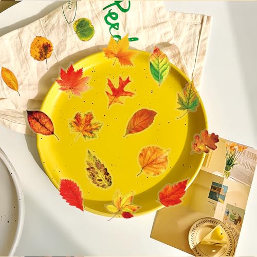 50pcs Transparent maple leaves Sticker for Scrapbooking Water Bottles Laptop Journaling,Cartoon fallen leaves Decal for Teens Planners,Cards, Gifts,Crafts,Art Projects,Glass Potion Bottles(maple leaf) - color: Maple Leaf