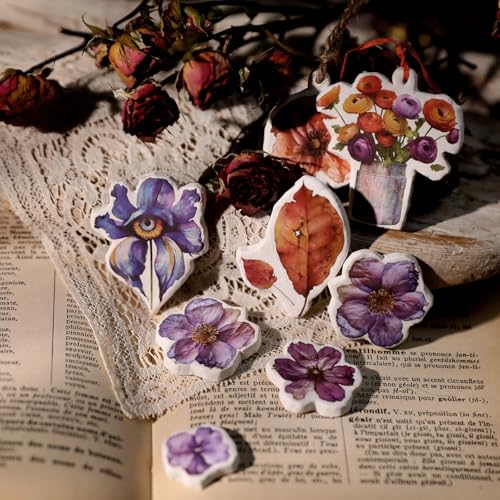 CATaireen Rub on Transfers for Crafts Vintage Scrapbooking Stickers Small Decals Adults Journaling DIY Supplies Use for Fabric Paper Wood Stone Canvas Acrylic Cloth (Fallen Leaves) - style: Fallen Leaves