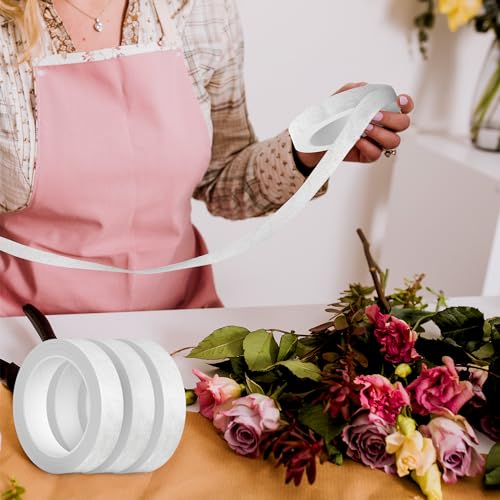 Max Shape 12 Rolls 1/2 Inch 30 Yard Floral Tapes for Bouquet Stem Wrapping, Green Floral Tape for Floral Arranging Craft Projects Corsages, Wedding Bouquet White - color: White