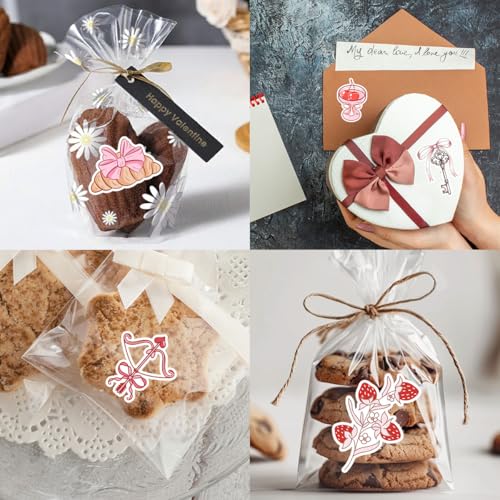 (12pcs-3in) Pink Valentine Sticker Stickers Sweet Romantic Love Gifts Set - color: Vlt10g, size: 3 Inches