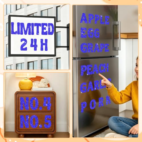 Bulletin Board Letters 74 PCS Glitter Letter Stickers Large 5 Inch, Blue - color: Blue, size: 5 Inch