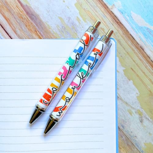 YJ PREMIUMS Social Worker Pens 6PC - Aesthetic Pen Set, Social Worker Gifts, Employee Appreciation Gifts, Mental Health Gift Set, Home Office Desk Essentials, Party Favor, Girl Stuff, Office Supplies - style: Social Worker