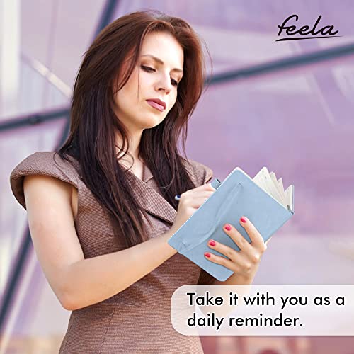 feela 18 Pack Journal Notebook for Work, Business Notebook Bulk Hardcover Lined Writing Journal with Pen Holder for Men Women Note Taking, with 18 Black Pens, 120 GSM, 5.1”x8.3”, A5, Light Blue - color: 18 Light Blue