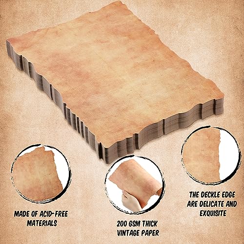 Harloon 100 Pcs Vintage Paper Cotton Stationery Paper, 8.5x11 Inch - size: 8.5 x 11 Inch