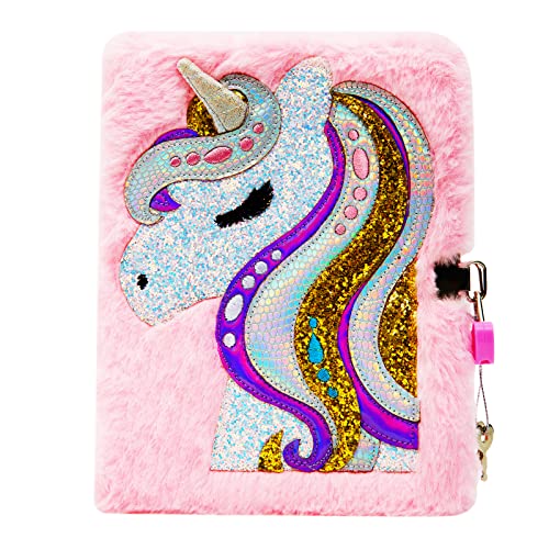 SuperStyle Unicorn Secret Diary with Lock, Journal for Girls Ages 6-8 - color: Pink-Unicorn