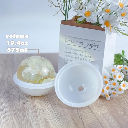 FUNSHOWCASE Sphere Resin Epoxy Silicone Molds for Jewelry Casting, Candle Making, Wax, Homemade Soap, Bath Bomb Craft Assorted Size 8-Count - size: 8 molds 0.8"-4"