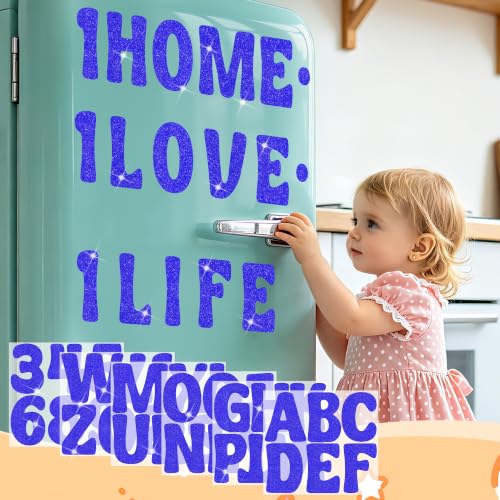 Bulletin Board Letters 74 PCS Glitter Letter Stickers Large 5 Inch, Blue - color: Blue, size: 5 Inch