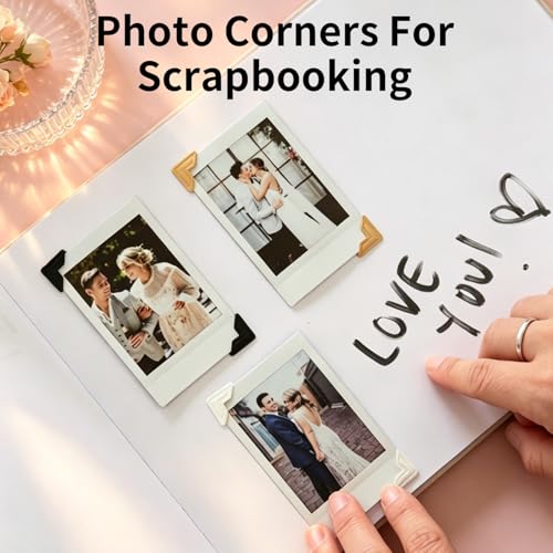 480Pcs Acid Free Photo Corners Self Adhesive, Picture Corners Stickers | acid-free self-adhesive, Excellent Adhesion, 0.8" kraft paper, easy to apply, fits scrapbooks, albums, frames & guestbooks - color: Black