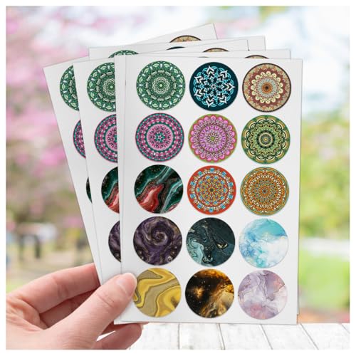 Pack 90 Pcs Aesthetic Mandala Sticker for Laptops Phone Cases Water Bottles Skateboard Scrapbooks Journals Funny Stickers Weatherproof Large Vinyl Decals Car Laptop Accessories - color: Sensory A29