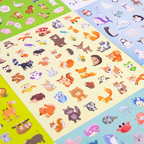 Fancy Land Animal Stickers for Kids 8 Themes Cute Animal Sticker 800Pcs