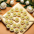 50 pcs Rhinestone Faux Pearl Buttons, Gold, 14mm - color: Gold
