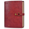 Leather Journal Notebook, A6 Size 5.3 x 7 inches 260 Lined Pages-Wine Red - color: Wine Red, size: 5.3*7inch