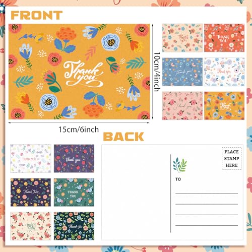 Kosiz 120 Pcs Flower Thank You Cards Bulk 4 x 6 Inch - style: Flower Thank You