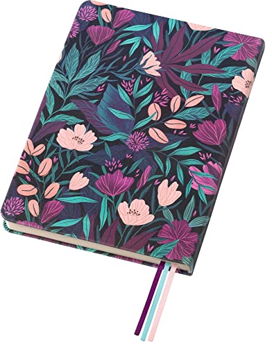 WORLD TRAVELER Eccolo A5 Lined Journal 256 Ivory Pages Lay Flat 6x8 - color: Tropical Floral