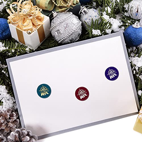 CRASPIRE Polar Bear Wax Seal Stamp Compass Sealing Wax Stamps Mountain 30mm Retro Vintage Removable Brass Stamp Head with Wood Handle for Wedding Invitations Halloween Packing - style: Polar Bear, Compass, Mountain
