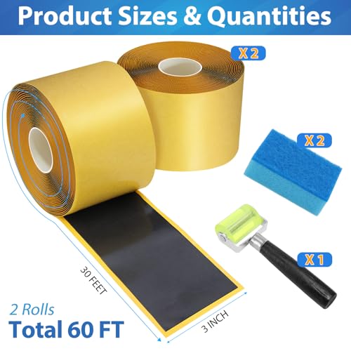 Pond Liner Seam Tape, Double Sided Butyl Rubber Tape Kit, Total 3" x 60'