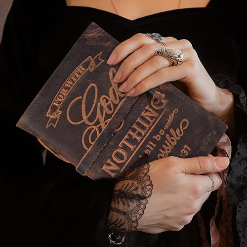 LEATHER VILLAGE Leather Prayer Journal, Distressed Brown 13x8. - color: Distressed Brown, size: 13 inches X 8 inches