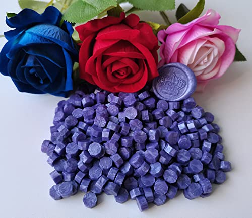 400 Pieces Sealing Wax Beads for Seal Stamp, PORXFLY Wax Seal Beads Great for Wedding Invitations, Wine Packages,Cards Envelopes, Gift Wrapping (Pearlescent Violet) - color: Pearlescent Violet