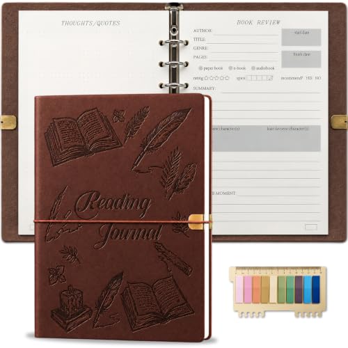 Reading Journal for Book Tracking PU Leather Book Journal (Brown) - color: Brown