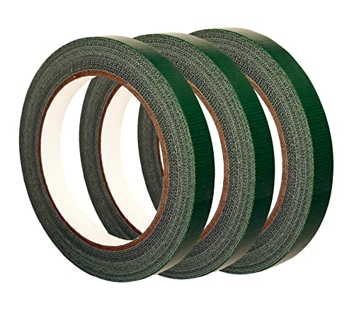 3 Rolls Waterproof Floral Tape Flower Tape for Bouquet Stem Wrapping and Floral Crafts(1/2" Wide,Dark Green) - size: 1/2"