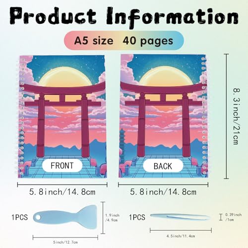 CRASPIRE Sticker Book 40 Pages Building Moon Reusable Album Storage 8.26x5.82In Double-Sided Waterproof Blank Pasteable Notebook with Tools for Adults Release Paper Holder Saver Organizer - style: Building