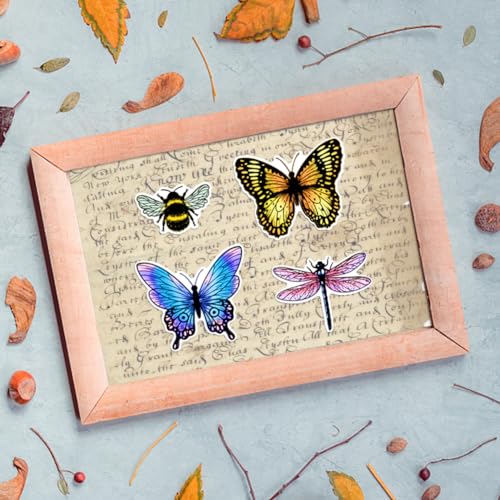 INFUNLY Bird Stamps & Dies - Butterfly, Insect & Leaves Die Cuts, Heart Silicone Stamps for DIY Scrapbooking & Embossing - color: Birds and Butterfly