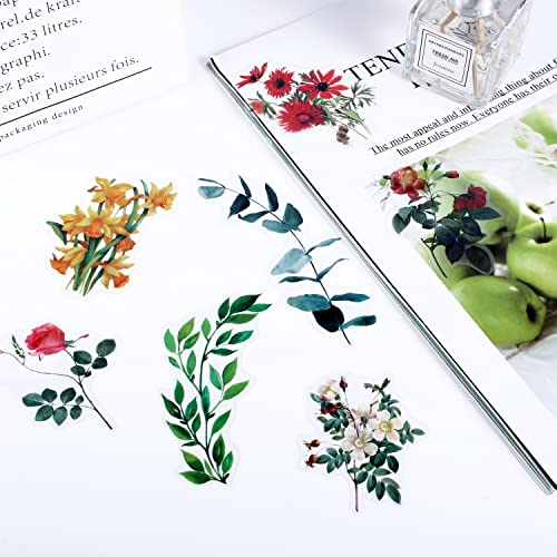 80 Vintage Flower Stickers for Scrapbooking, Self-Adhesive | Self-Adhesive Paper Stickers For Journals, Cards, Letters, Laptops, And Diy Decor - style: Bright