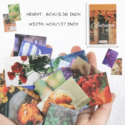PRSTINCOL Washi Stickers Set, Assorted Colors, 6 Sets 300 Pcs | Aesthetic Sticker Book, Daily Scenery Life Stuff, Decorative Paper Sticker Decals - color: Color Style Washi Stickers Book