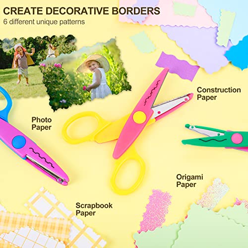 UCEC Craft Scissors Decorative Edge, Zig Zag Scissors for Crafting, 6 Pack - color: 6 Pack - Style 1