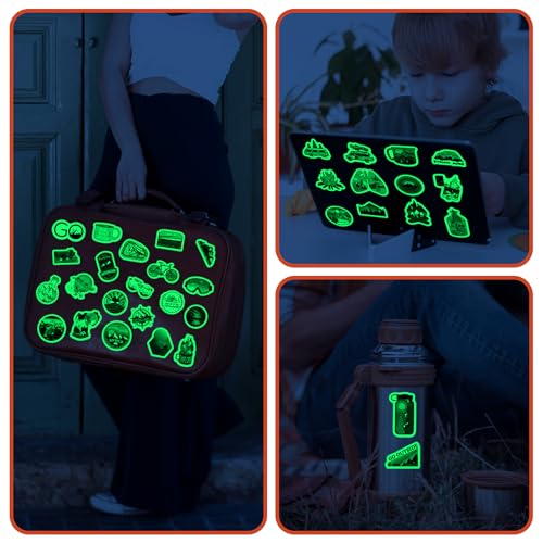 70 Pcs Glow in The Dark Adventure Hiking Camping Water Bottle Stickers - color: Luminescent-385kshr