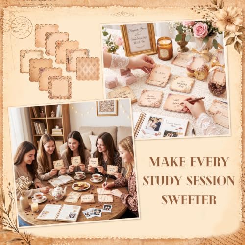 9 Pcs Scalloped Sticky Notes 3x3 Inch,Vintage Brown | Cute Aesthetic Memo Pads Set, Wavy Edge Self Stick Notes, Journal School Office Supply, Craft Decoupage Stationery - style: Vintage Brown