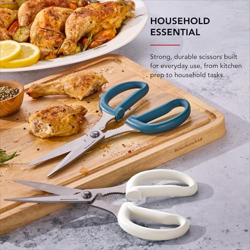 KitchenAid Multipurpose Shear Set, Versatile Scissors with Nutcracker, Bottle Opener, Ergonomic Handles with Protective Blade Covers, 2-Piece - color: Agave, size: 2 Pack