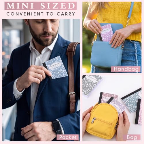 Colarr 48 Pack Mini Composition Notebook, Assorted Marble Covers 4.5 x 3.25 Inch Narrow Ruled Mini Pocket Marble Journal Notebooks for School Office, 120 Pages (60 Sheets), 12 Colors (Morandi 1) - color: Morandi 1