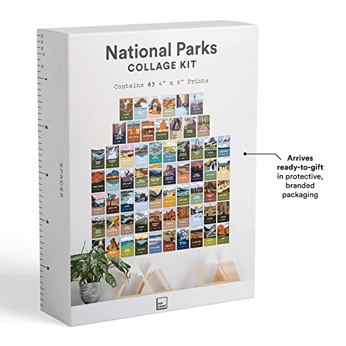 Pop Chart | National Parks Wall Collage Kit | 63 Pcs 4" x 6" Art Prints | Track Your Travels to Every US National Park With America the Beautiful Wall Decor | 100% Made in the USA - size: 4 x 6 inches - National Parks