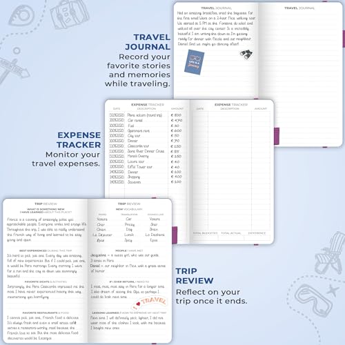 Clever Fox Travel Journal, Vacation Planner Organizer 3.7”x6.7” Periwinkle - color: Periwinkle, size: Pocket size (3.7" x 6.7")