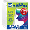 Samsill 100 Pack Heavy Duty Sheet Protectors, Non-Glare, 8.5x11 Inch Page Protectors for 3 Ring Binder, Letter Size Protectors, Reinforced Holes, Non-Glare Protector, Top Loading, Acid Free - size: 100 Pack, style: Non-Glare