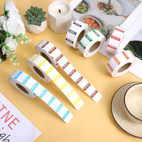 7000 Pcs Day of The Week Labels Food Labels (Monday-Sunday) Week Day Sticker Label Management Inventory Stickers Easy to Peel Removable Weekly Self Adhesive Date Stickers for Restaurant Kitchen