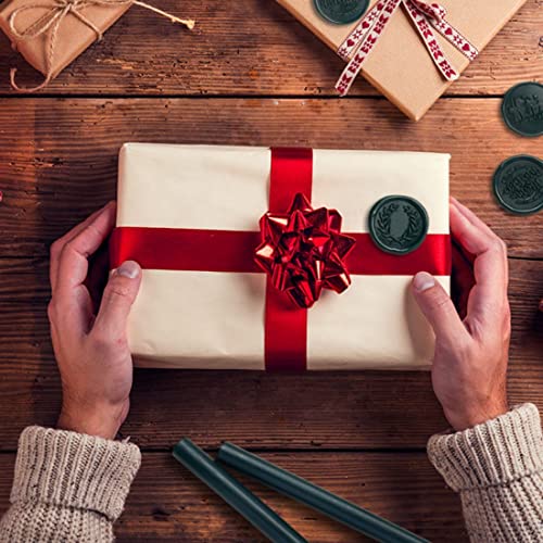 UNIQOOO Forest Green Christmas Fir Glue Gun Sealing Wax Sticks for Wax Seal Stamp - Great for Wedding Invitations, Cards Envelopes, Snail Mails, Wine Packages, Christmas Gift Ideas, Pack of 8 - color: Forest