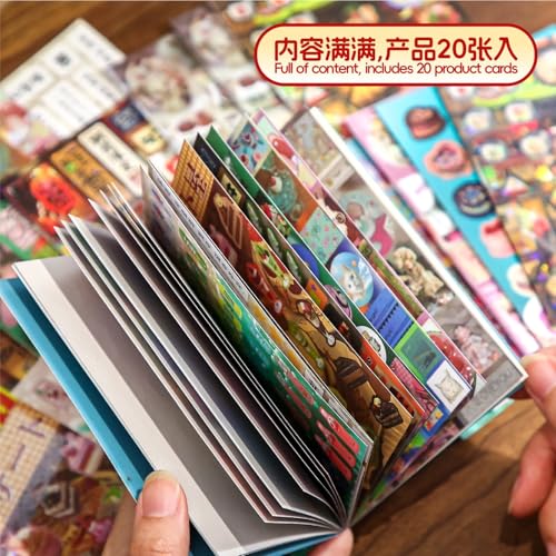800 Pcs 90s Aesthetic Retro Anime Sticker Book for Scrapbooking | 40 Sheets Holographic Glitter Japanese City Pop Stickers, Grocery and Food Decals for DIY Junk Journaling, Kawaii Supplies - color: Retro Grocery Store Series