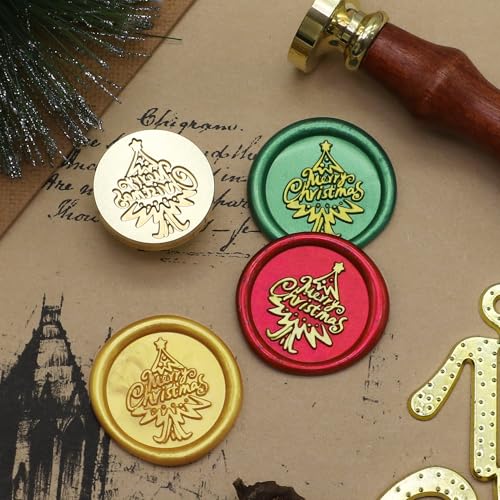 SWANGSA Merry Christmas Tree Wax Seal Stamp Kit with Sealing Wax Beads - style: Merry Christmas Tree