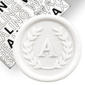 50Pcs White Letter A Adhesive Wax Seal Stickers, Hand-Made, No Need Seal Stamp, Tear and Use Wax Stickers for Wedding Invitations, Envelopes, Christmas Gift - color: White, size: A