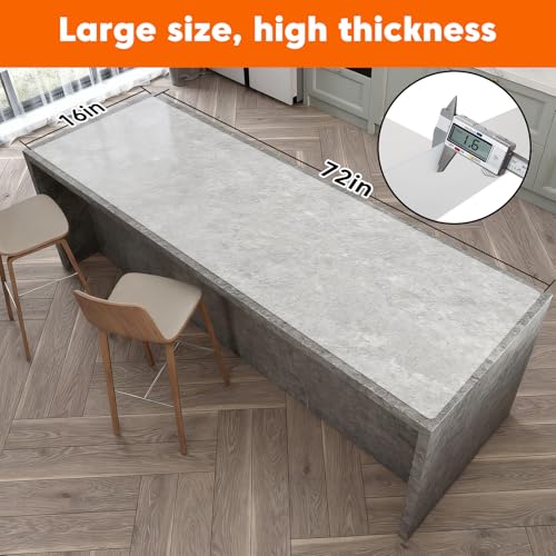 Large Silicone Mat for Countertop, 16"x72" Heat Resistant Mat, Translucent - color: Translucent, size: 72"L x 16"W