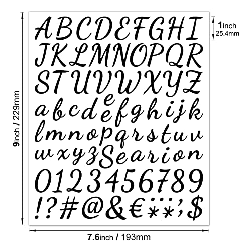 760 Pieces 10 Sheets Black Letters Stickers,1 Inch Self Adhesive Alphabet Number Stickers,Vinyl Letter Stickers Decals for Scrapbooking,Mailbox,Notebook,Classroom Decor, Door,Business,Address (Black) - color: Black
