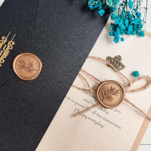 Pollize 50Pcs Wax Seal Stickers, Self-Adhesive Wedding Envelope Stickers - color: Gold