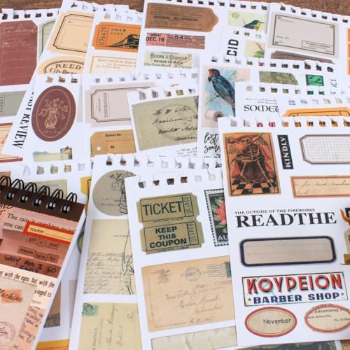 532PCS Vintage Stickers for Scrapbooking, 50 Sheets Precut Washi Stickers Book for Journaling, Scrap Book Ephemera for Junk Journal Supplies, Scrapbooking, Bujo, Collage, Crafts Arts - color: Afternoon Garden