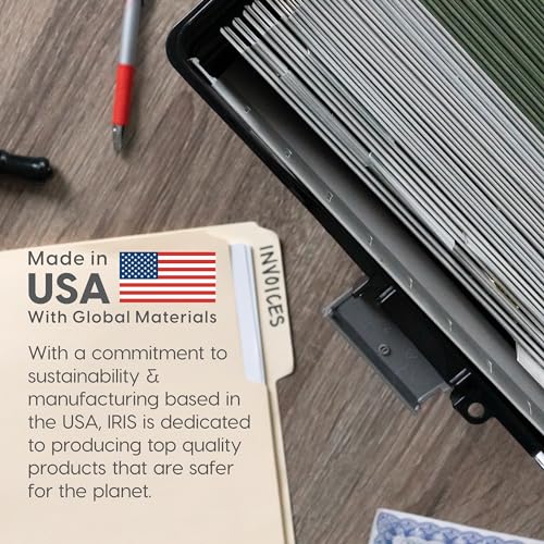 IRIS USA File Box Organizer with Lid, Letter File, 4-Pack, Black - style: Black - 4 Pack