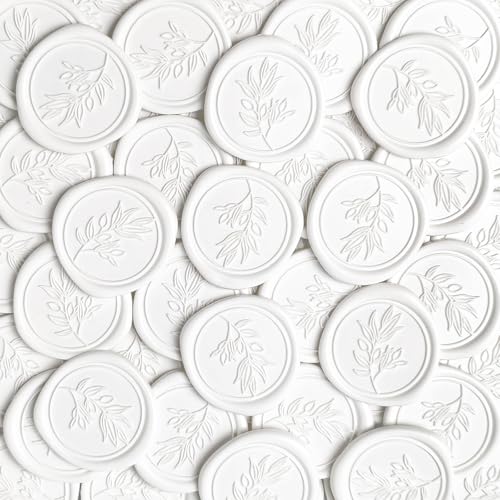 Pollize 50Pcs Wax Seal Stickers, Wedding Invitation Envelope Stickers - color: White