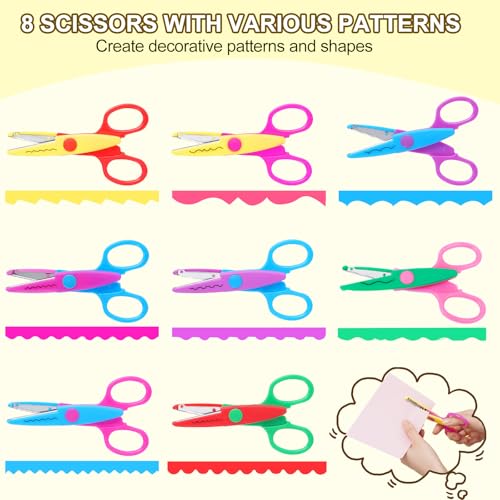 UCEC 8 Pack Craft Scissors Decorative Edge, Zig Zag Scissors for Crafting - color: 8 Pack